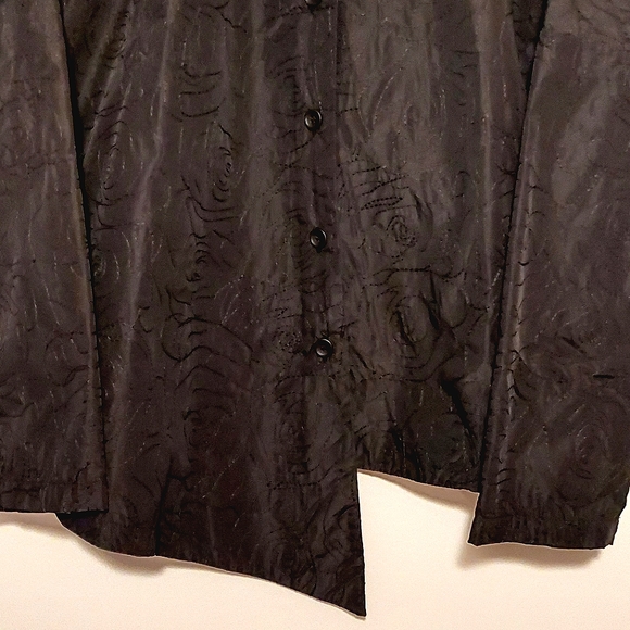 Joseph Ribkoff Women's Black Floral Asymmetric Hem Button-Up Jacket NWT Sz 4 - Picture 8 of 15